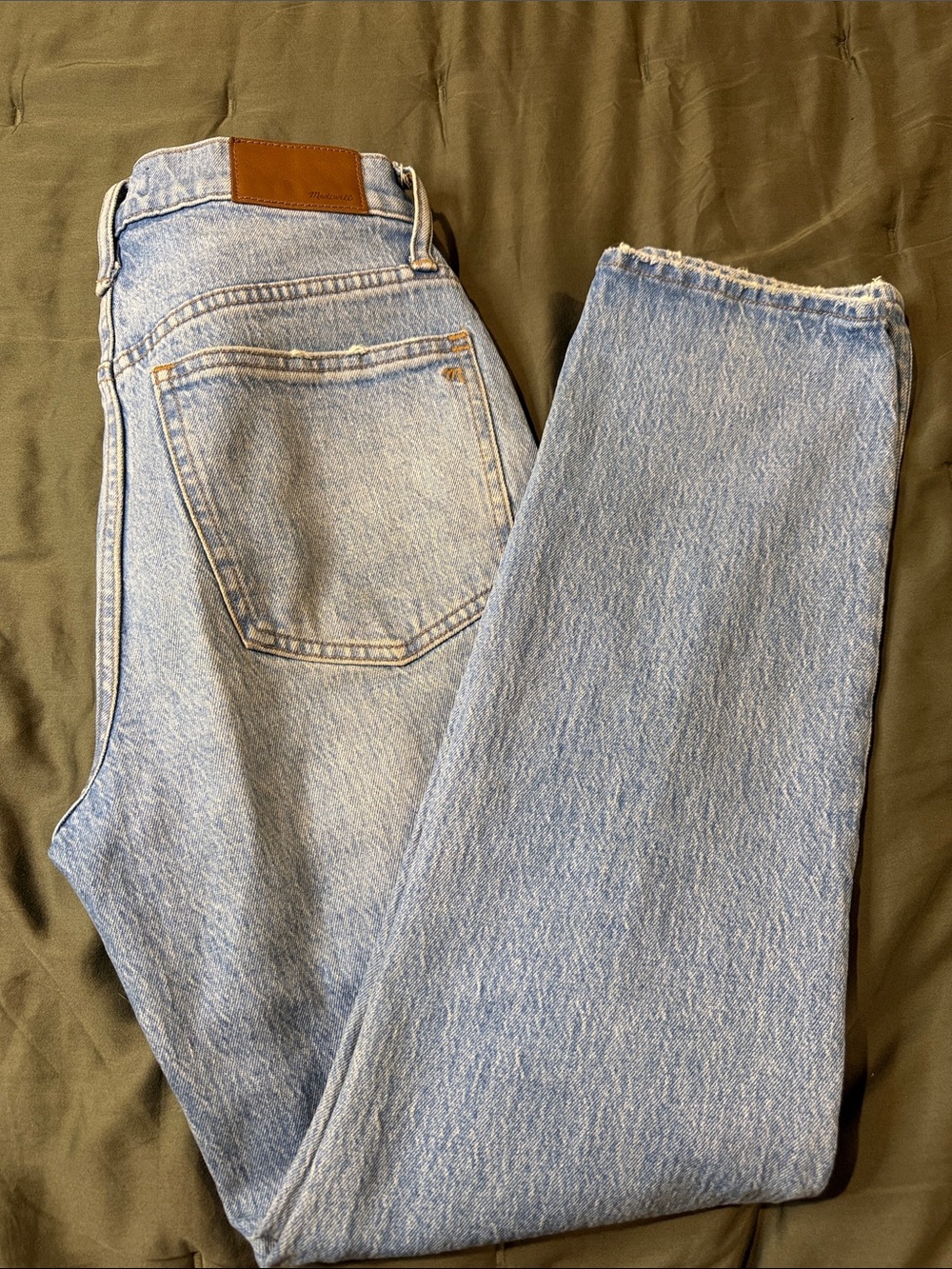 Madewell Light Blue Denim Jeans with Leather Patch